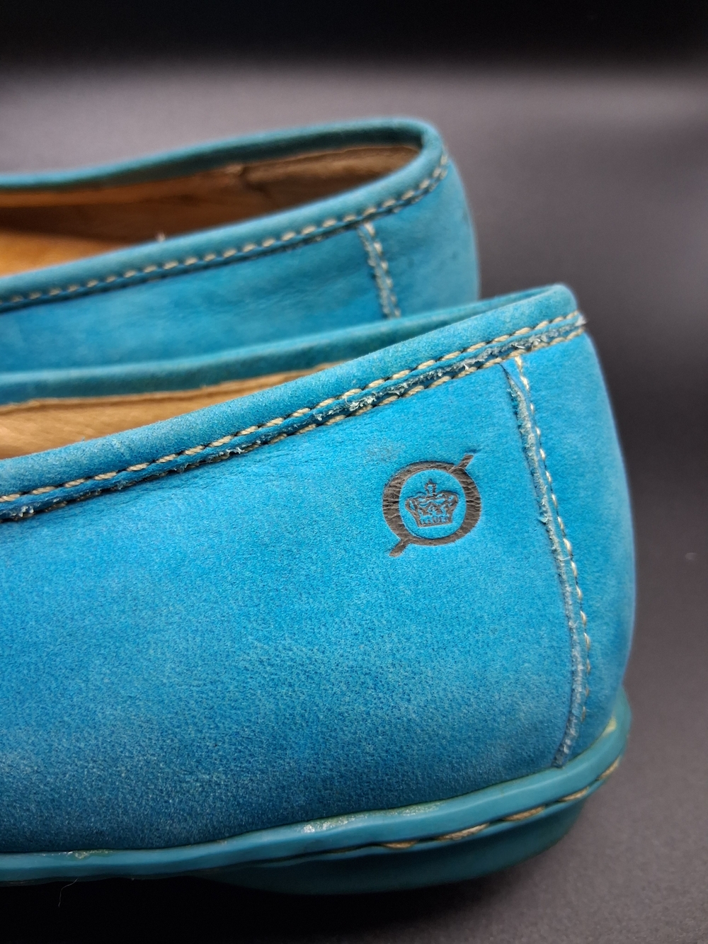 Born Turquoise Leather Loafers with Bamboo-Style Bit - Picture 10 of 12